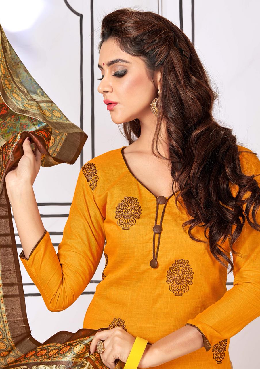 Gangour Presents Block buster Slub Cotton Dress Material Collection Gangour Presents Block buster Slub Cotton Dress Material Collection